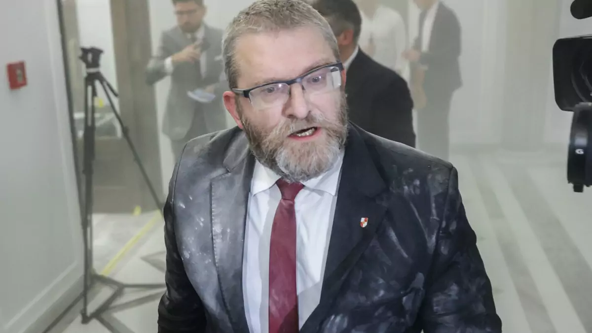Grzegorz Braun krótko po incydencie w Sejmie