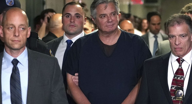 President Trump's one-time campaign manager Paul Manafort arrives at Manhattan Supreme Court June 27, 2019 for his arraignment on mortgage fraud charges.