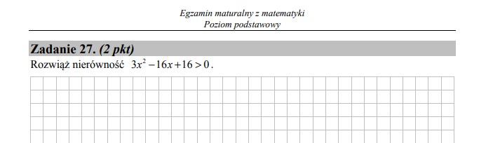 Matura z matematyki - poziom podstawowy