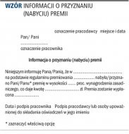 Wzór informacji o przyznaniu (nabyciu)
    premii