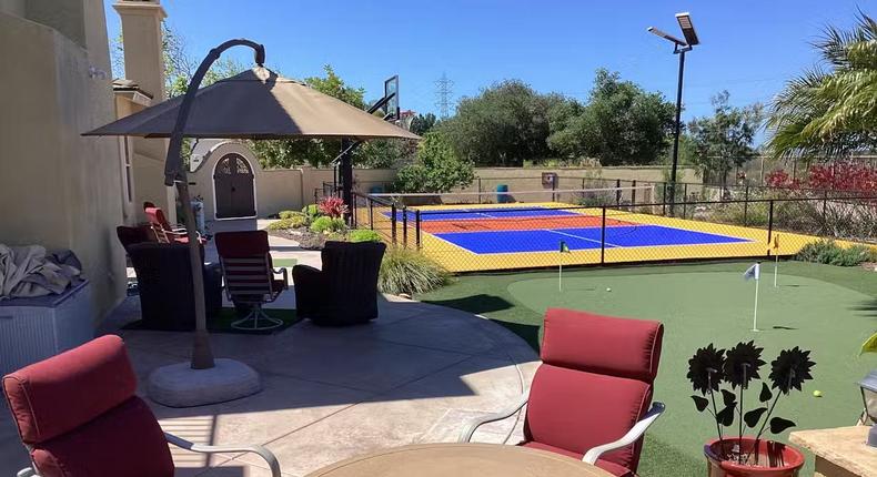 Michael Thompson spent around $75,000 to build a custom court for pickleball, basketball, and tennis.Courtesy of Michael Thompson