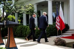 Prezydenci Andrzej Duda i Donald Trump po konferencji prasowej w Białym Domu, Waszyngton, 24 czerwca 2020 r.. Fot. Carlos Barria/REUTERS/Forum 