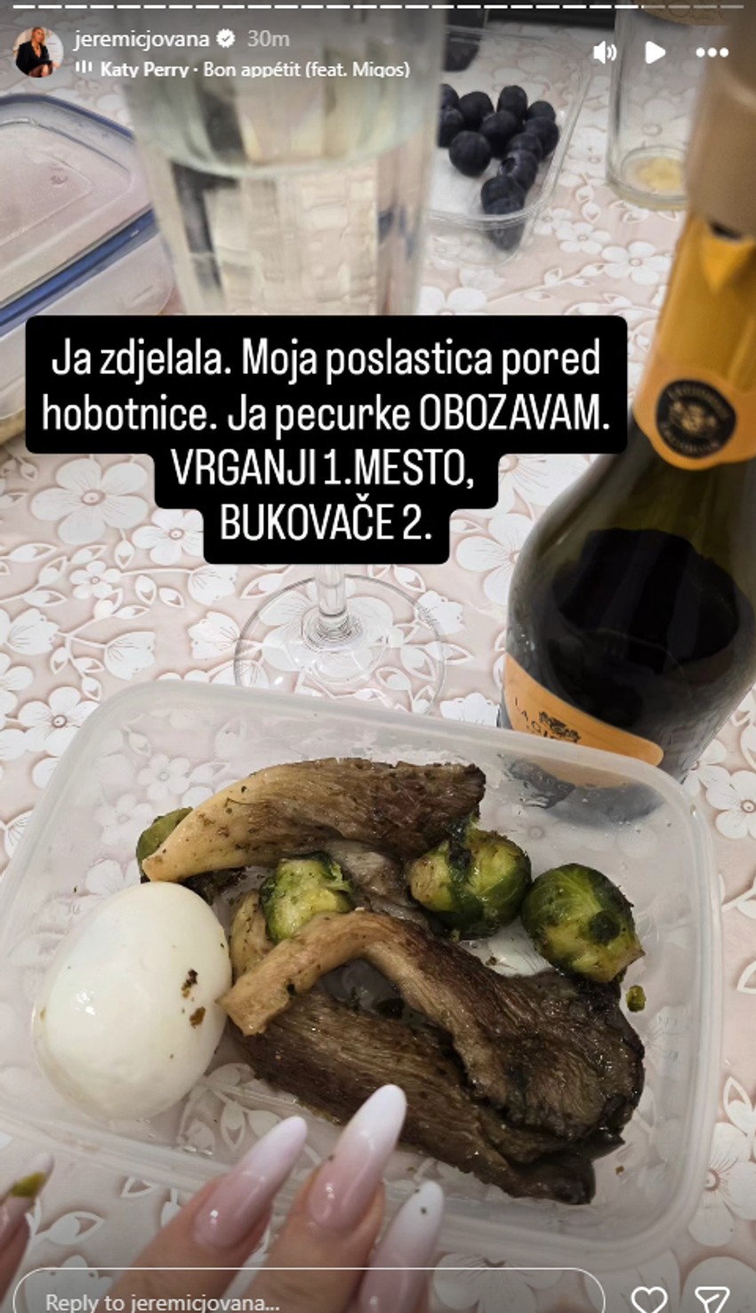 Jovana Jeremić pokazala šta jede