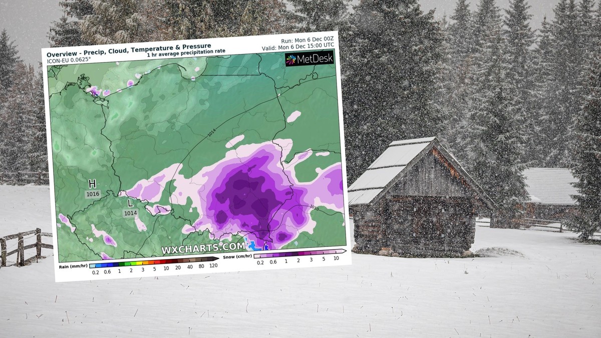 Prognoza pogody na poniedziałek, 6 grudnia. Będzie zimno. Miejscami popada śnieg