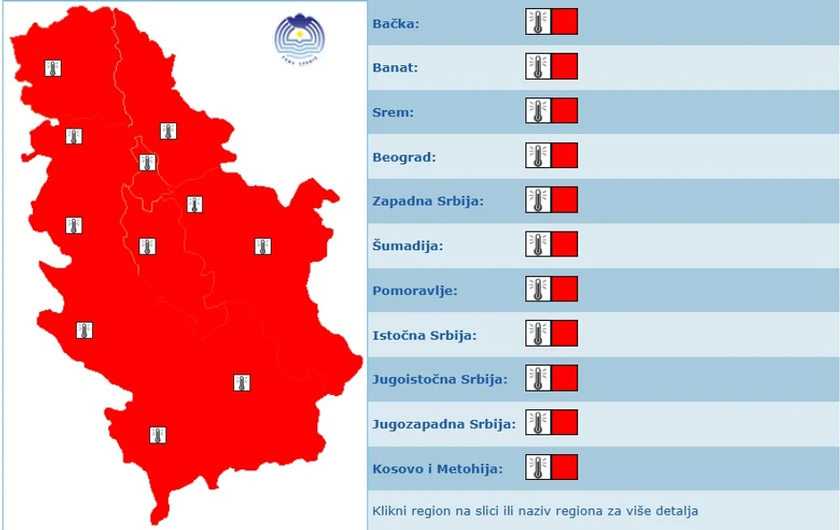 Meteoalarm za petak