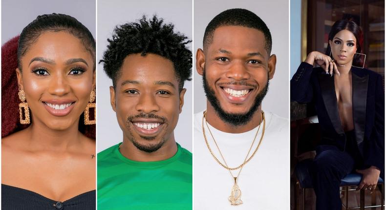 Mercy, Ike, Joe, Frodd, Esther and Venita are in two love triangles threatening to tear up the BBNaija house in coming weeks. [Multichoice NG]