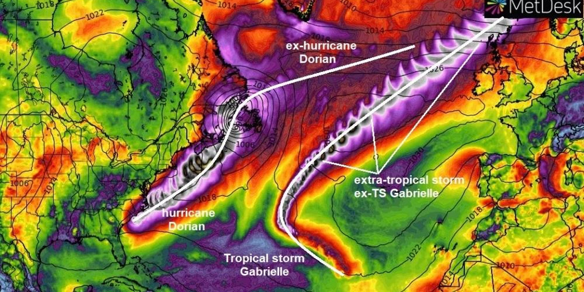 Cyklon Gabrielle zmierza nad Europę. Może przerodzić się w huragan