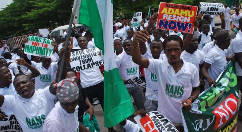 Illustrative Photo: Nigerian students protesting over prolonged ASUU strike.