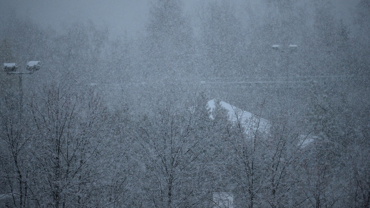  Pierwszy śnieg na warszawskim Ursynowie.