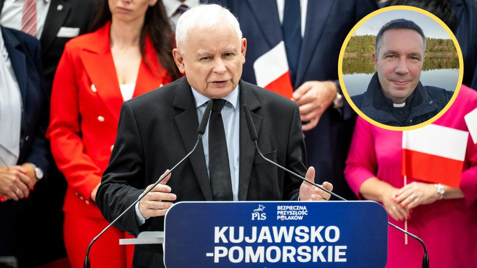 Jarosław Kaczyński i ks. Daniel Wachowiak (Screen: Twitter/DanielWachowiak)