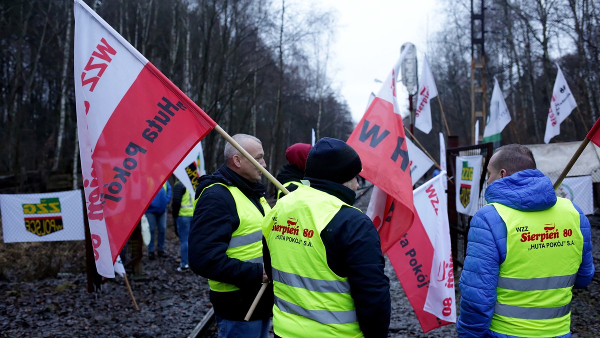 4 stycznia 2022 r. Górnicy blokują wywóz węgla z kopalni w Rudzie Śląskiej