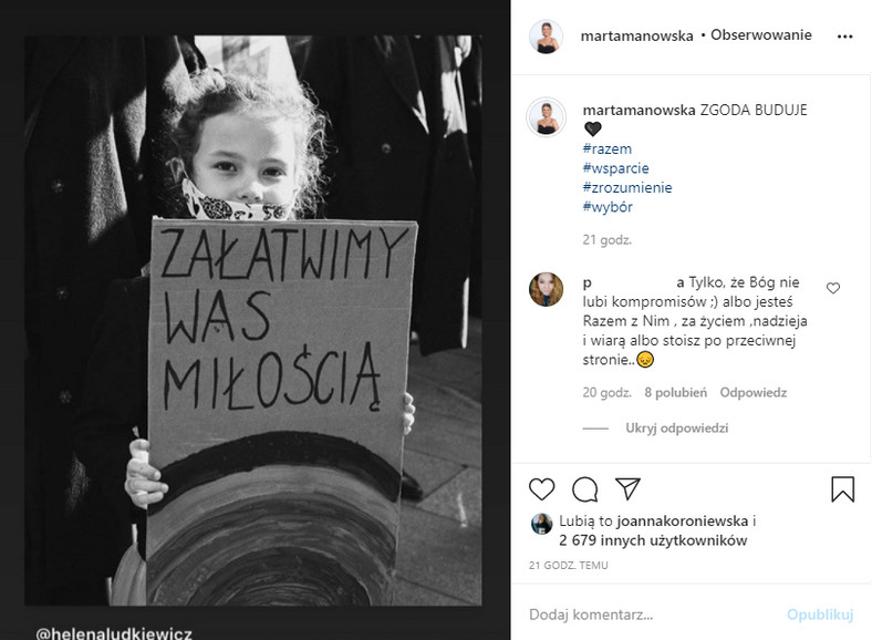 Marta Manowska na Instagramie