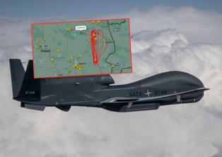 Pojawił się nad Polską. Potężny dron krążył w jednym miejscu