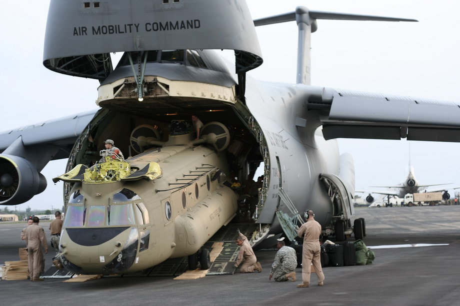 Chinook helicopters fit with ease.