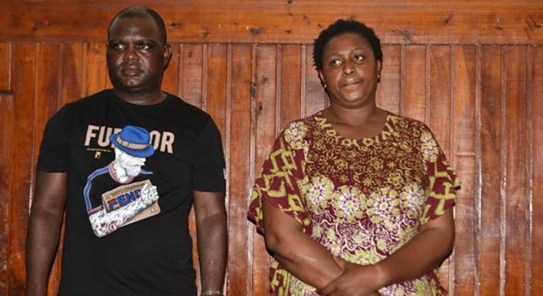 Malindi MP Aisha Jumwa and her bodyguard, Okuto Otieno 