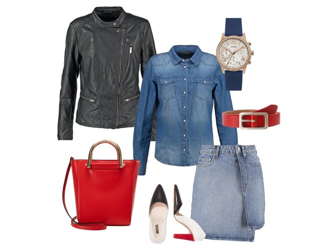 STYLIZACJE z jeansową spódnicą