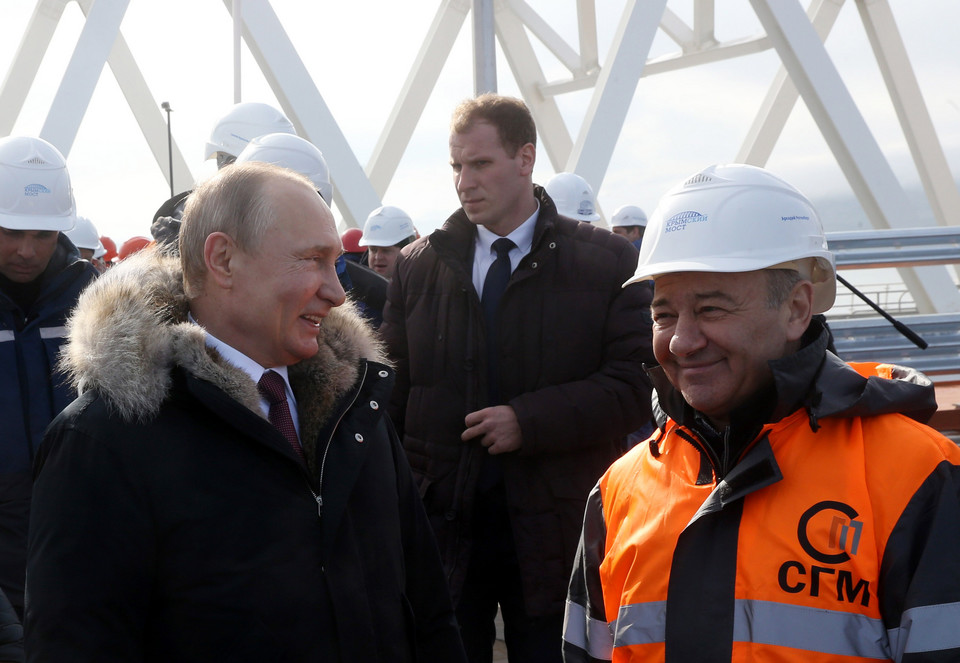 Wizyta Putina na budowie mostu Krymskiego w 2018 r. 