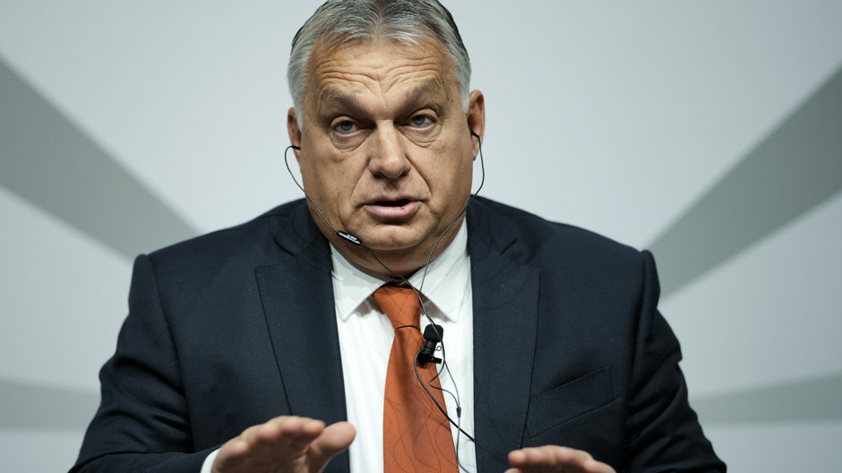 Premier Węgier Viktor Orban podczas dyskusji panelowej w Berlinie, Niemcy, 11 października 2022 r.