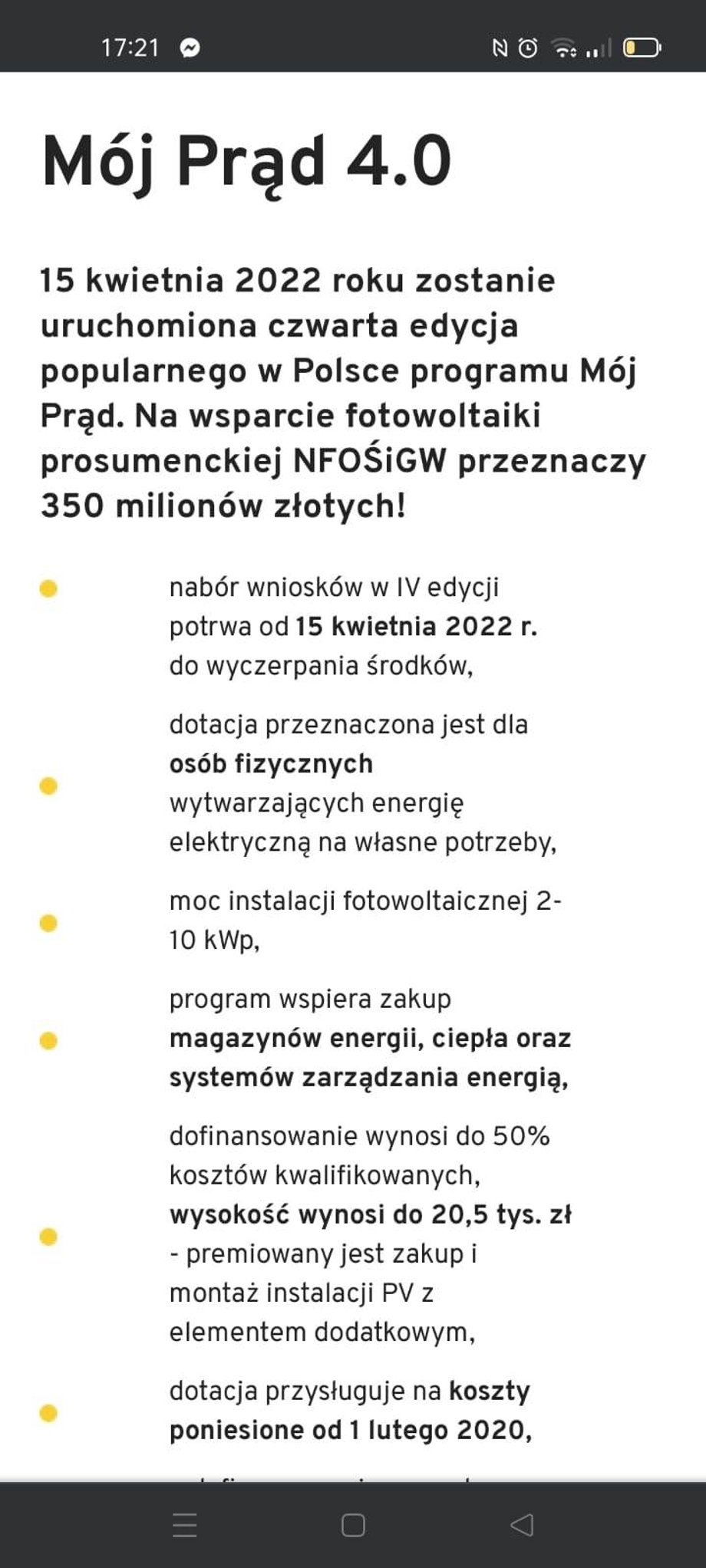 Screen ze strony mojprad.gov.pl z początku kwietnia br.