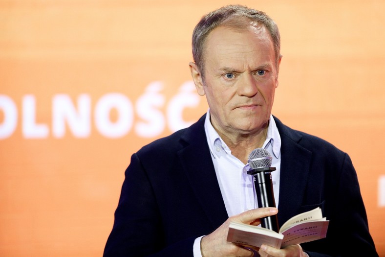 Przewodniczący Platformy Obywatelskiej Donald Tusk podczas drugiej edycji Campus Polska Przyszłości, Sosnowiec, 25 marca 2023 r.