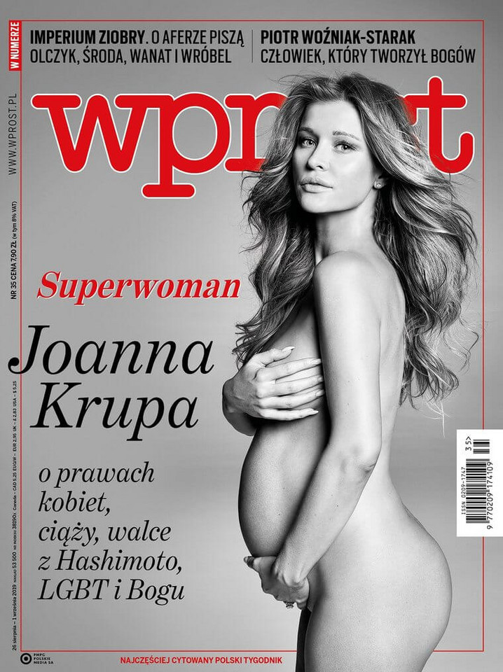 Ciążowe sesje gwiazd: Joanna Krupa dla magazynu "Wprost" w 2019 r. 