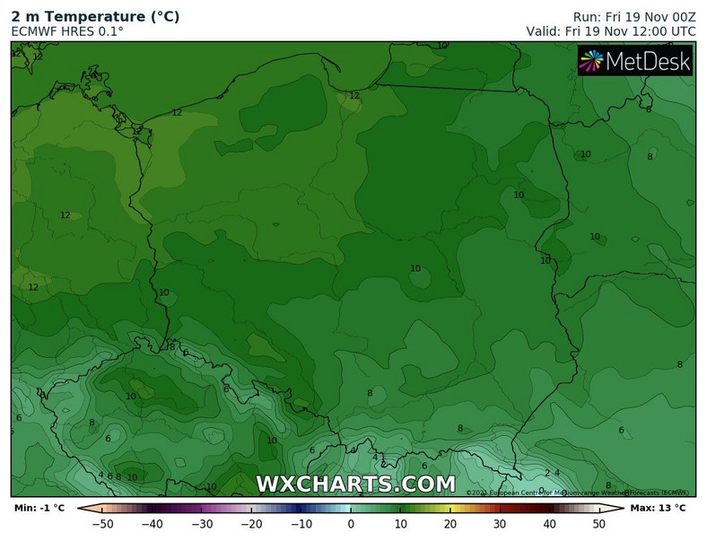 Temperatura w wielu miejscach przekroczy 10 st. C