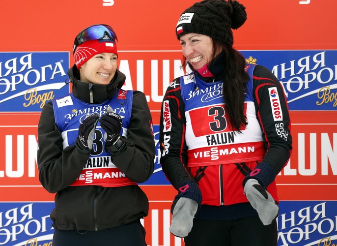 Tak Justyna Kowalczyk i Sylwia Jaśkowiec cieszyły się z medalu w Falun