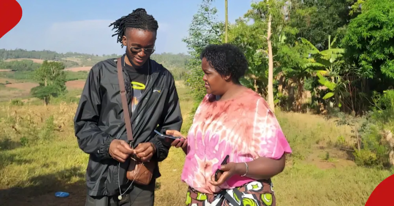 Rex Masai with his mother