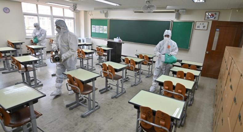 FG begins decontamination of schools Tuesday. [AFP]