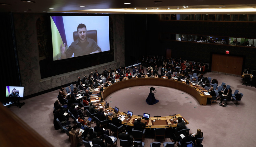 Wołodymyr Zełenski przed Radą Bezpieczeństwa ONZ