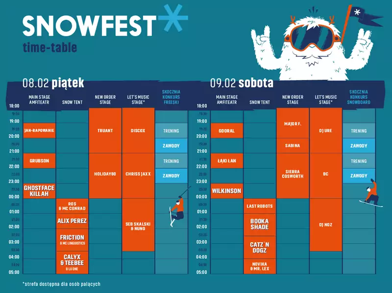 SnowFest 2019 timetable