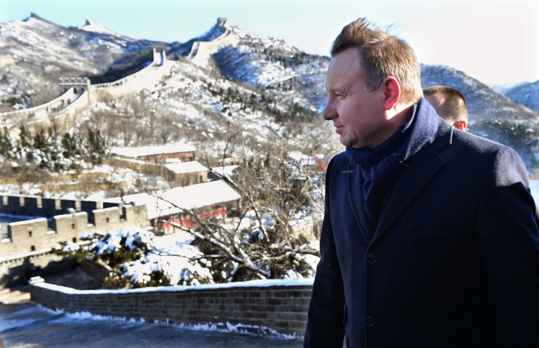 Andrzej Duda na Wielkim Murze Chińskim