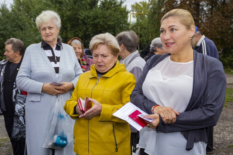 Kolejka do głosowania w referendum, Krasny Jar, 23.09.2022