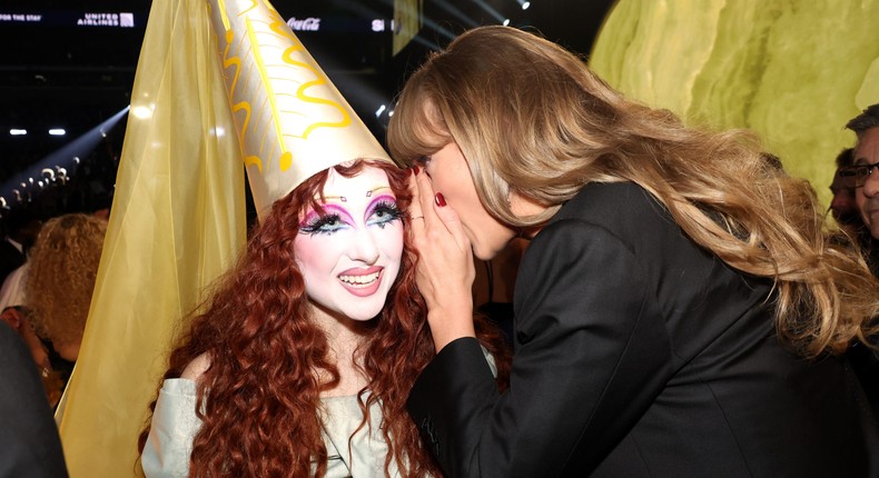 Chappell Roan and Taylor Swift attend the 67th Annual Grammy Awards.Johnny Nunez/Getty Images for The Recording Academy