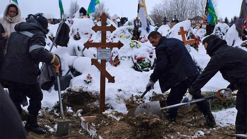 Pogrzeb Kiryłła Czystiakowa w Pietrozawodsku, kwiecień 2024 r.