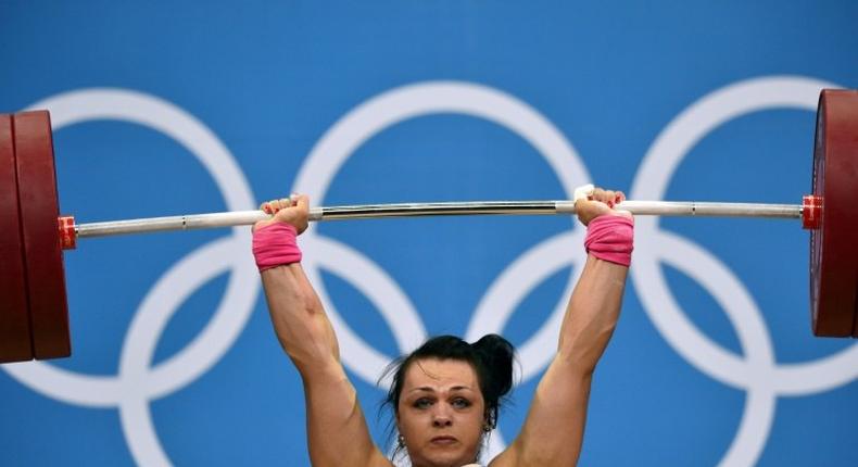 Kazakhstan's Svetlana Podobedova won the gold medal during the women's 75kg weightlifting event at the London 2012 Olympic Games