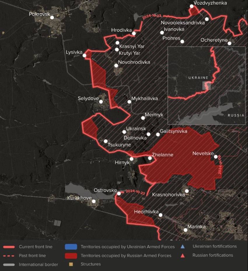 Rusija Ukrajina, mapa Selidove