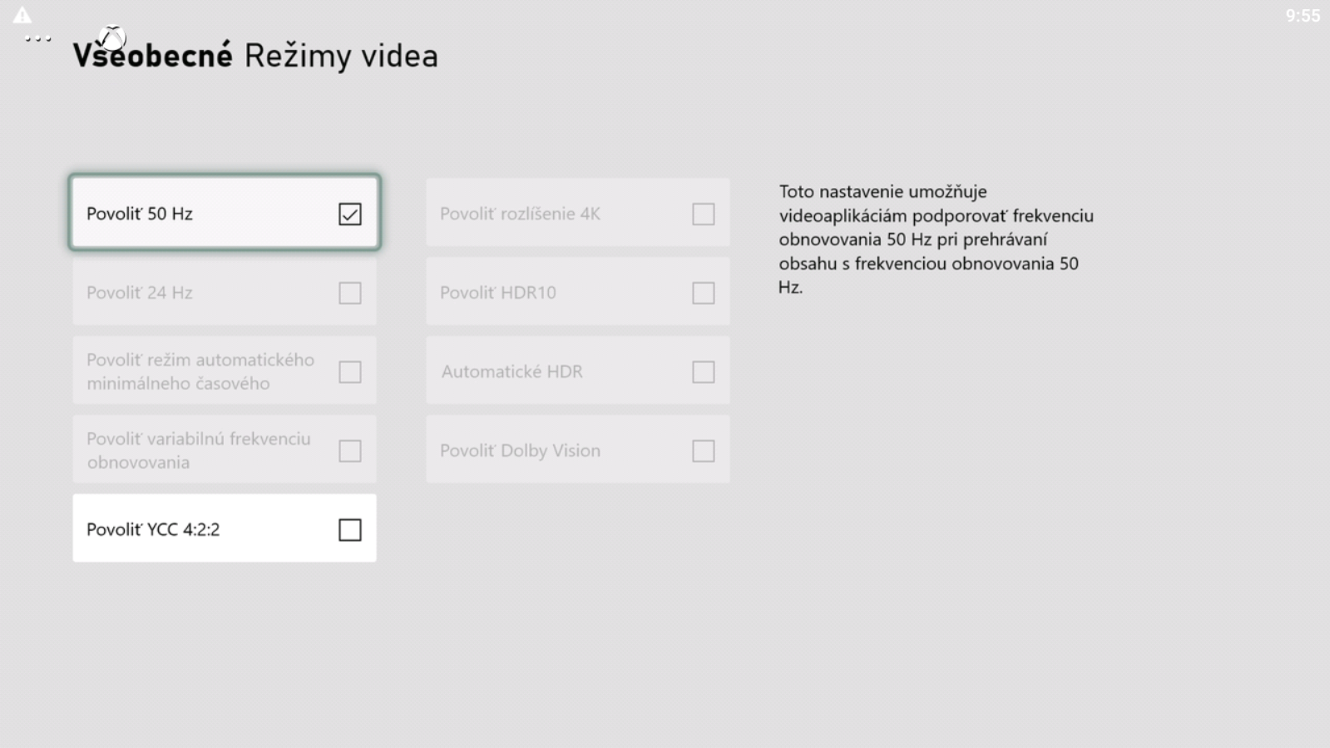 Môžeš tu zahliadnuť aj riadok so 120 fps, ak tvoj monitor či televízor podporuje takúto frekvenciu obrázkov za sekundu.