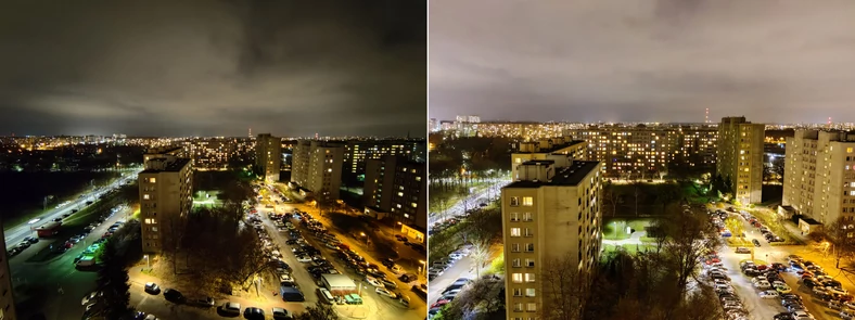 Przykładowe zdjęcia nocne z miejską iluminacją wykonane w trybie nocnym (kliknij, aby powiększyć)