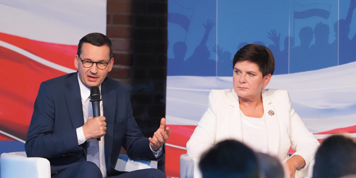 Premier Mateusz Morawiecki i była premier Beata Szydło