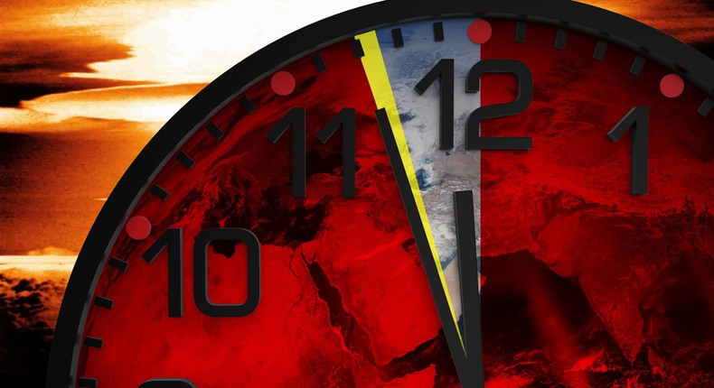 The Doomsday Clock is now at 2 minutes 30 seconds to midnight.