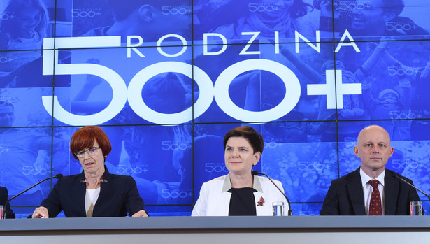 Premier Beata Szydło, minister rodziny, pracy i polityki społecznej Elżbieta Rafalska i minister finansów Paweł Szalamacha