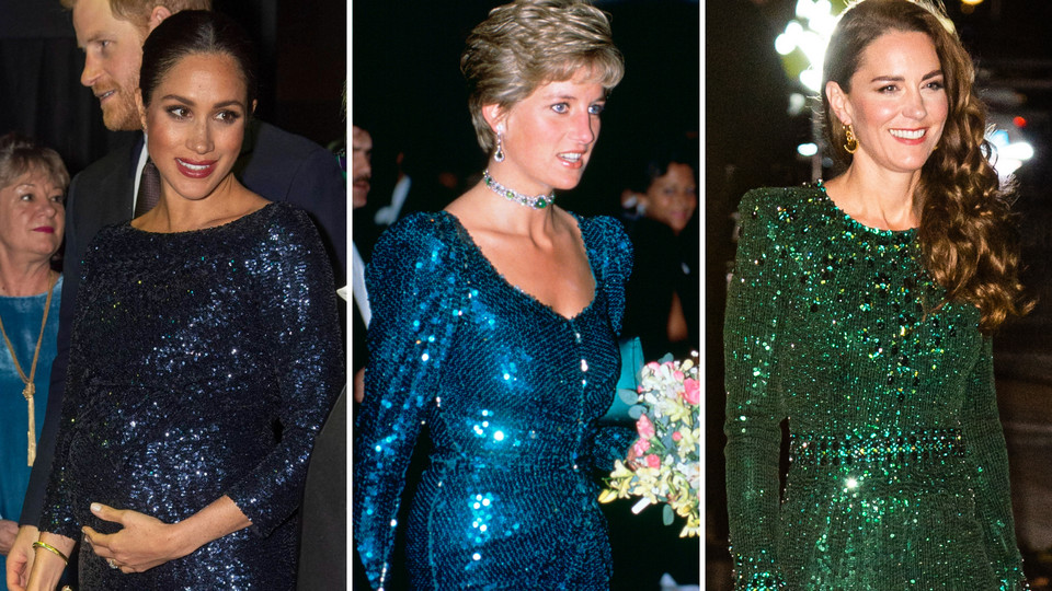 Diana w 1990 r., Kate w 2021 r. i Meghan w 2019 r.