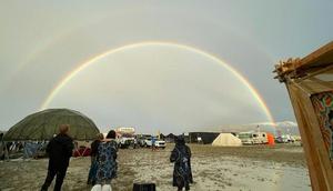 Despite the setbacks, a double rainbow shone over Black Rock City on Saturday.