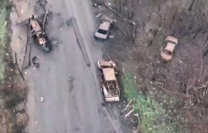 Fragment drogi na północ od Pokrowska