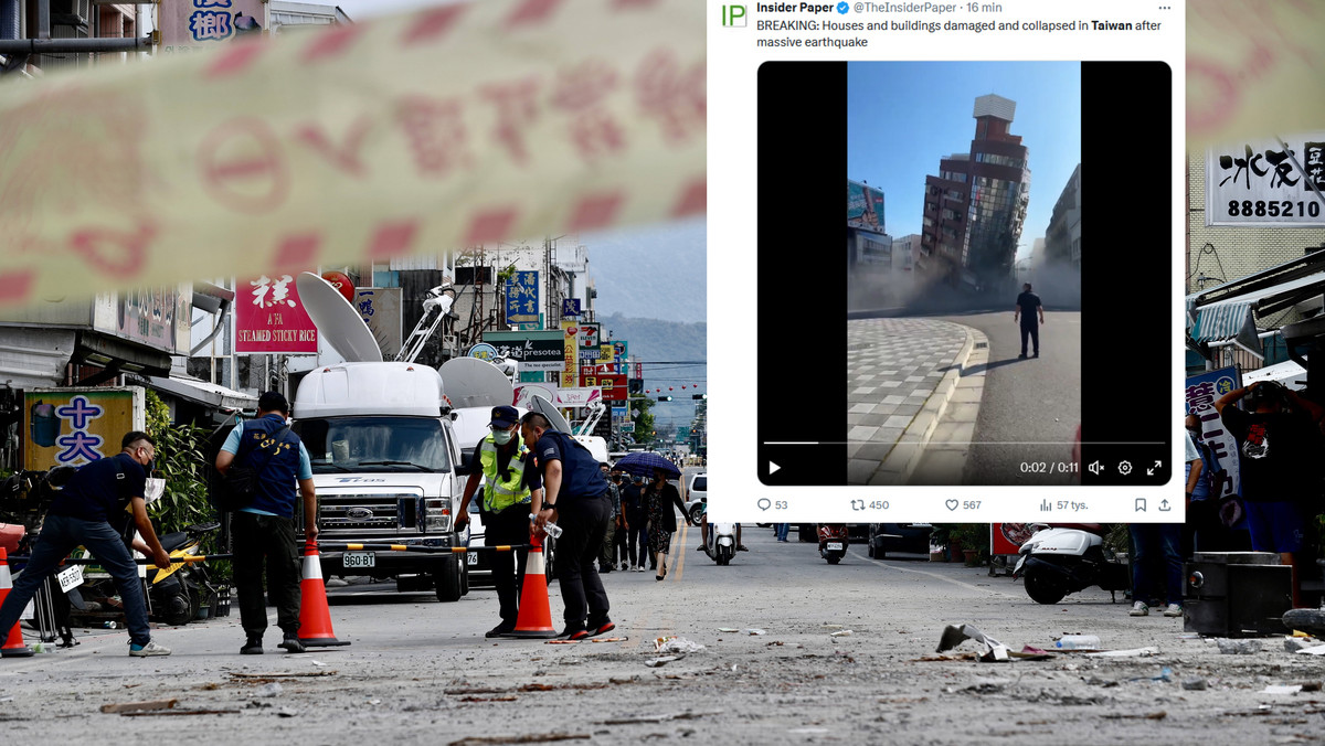 Tajwan. Najsilniejsze trzęsienie ziemi od 25 lat [NAGRANIE]