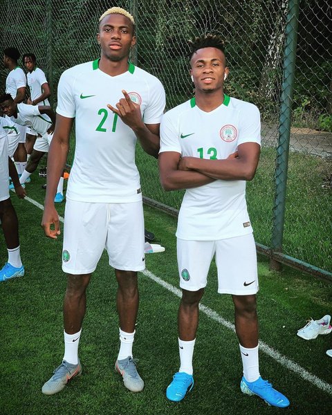 Victor Osimhen and Samuel Chukwueze will be looking to get some action against Ukraine (Instagram/Victor Osimhen)