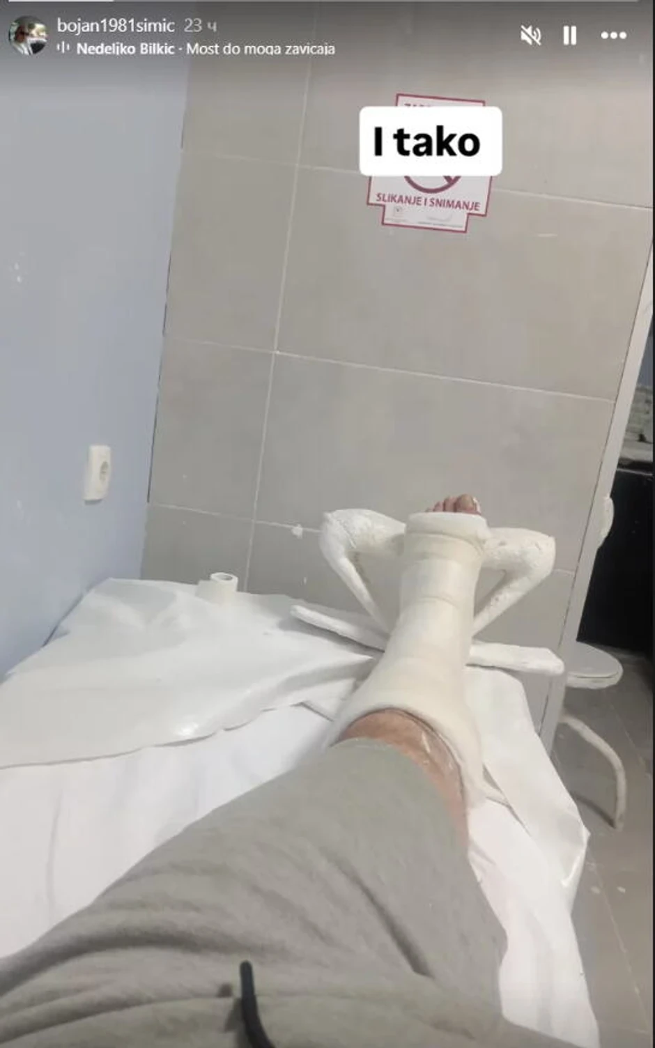 Bivši muž Ivane Šašić zabrinuo sve slikom iz bolnice: Završio u gipsu