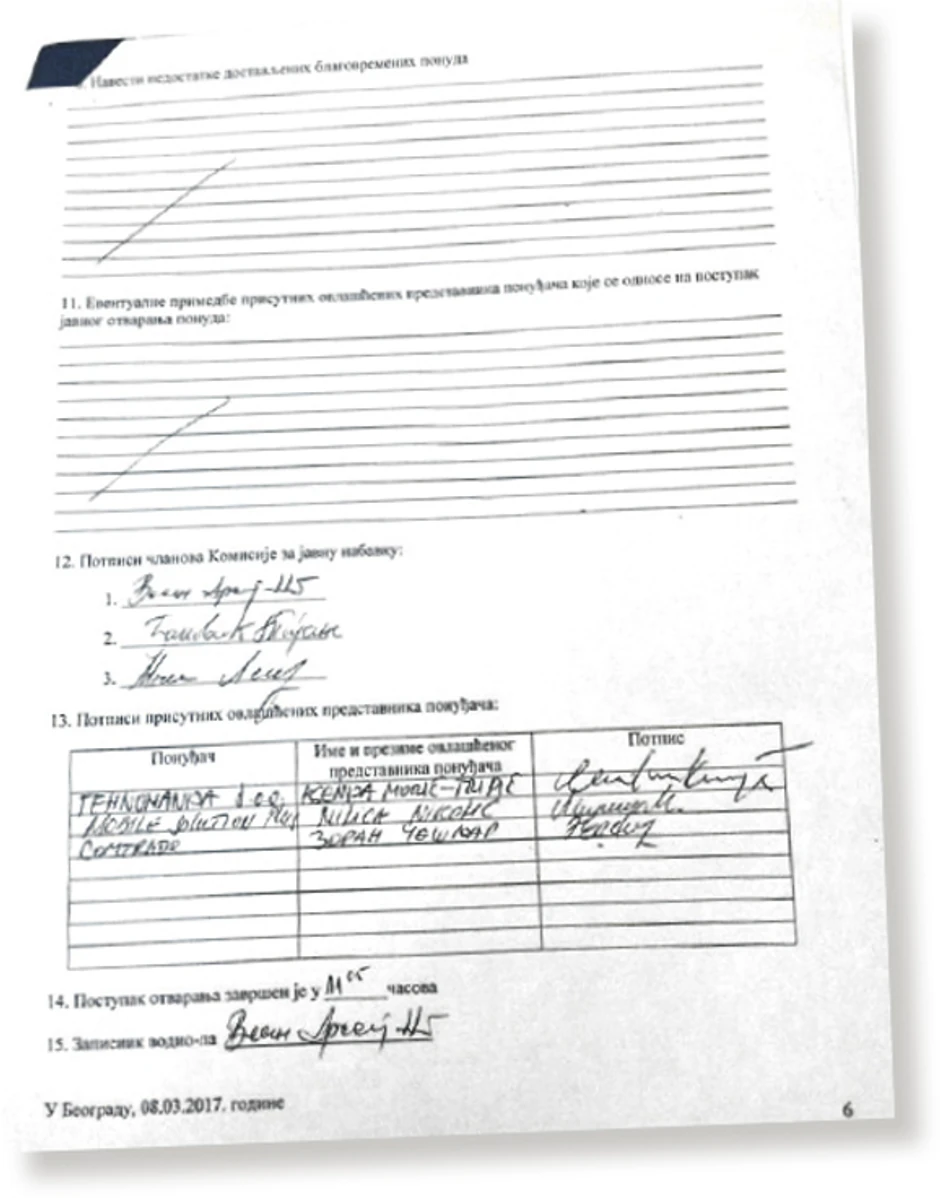 POD BROJEM TRI JE FALSIFIKOVANI POTPIS ALEKSANDRA LENCA