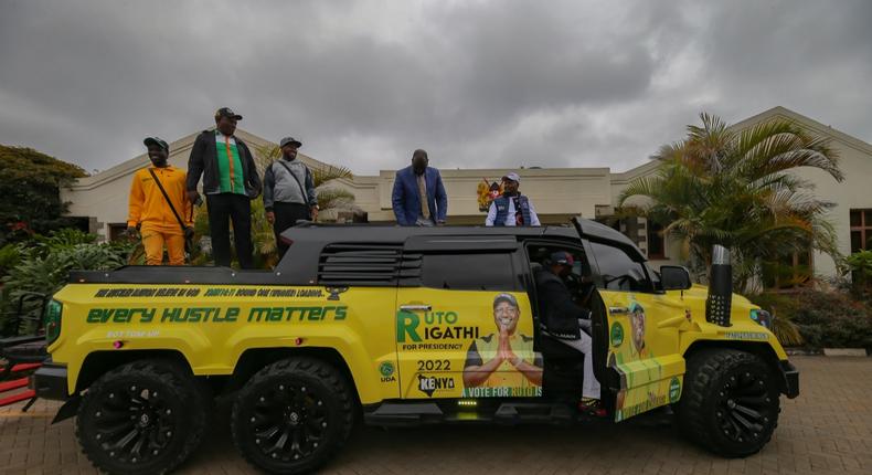 DP Ruto receives six wheeled customized vehicle in Karen